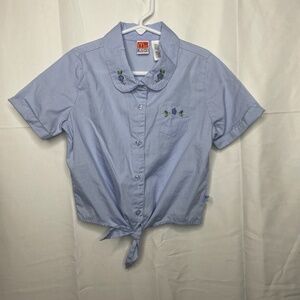 VINTAGE 90s McKids Button Down Blouse Girls Size 8